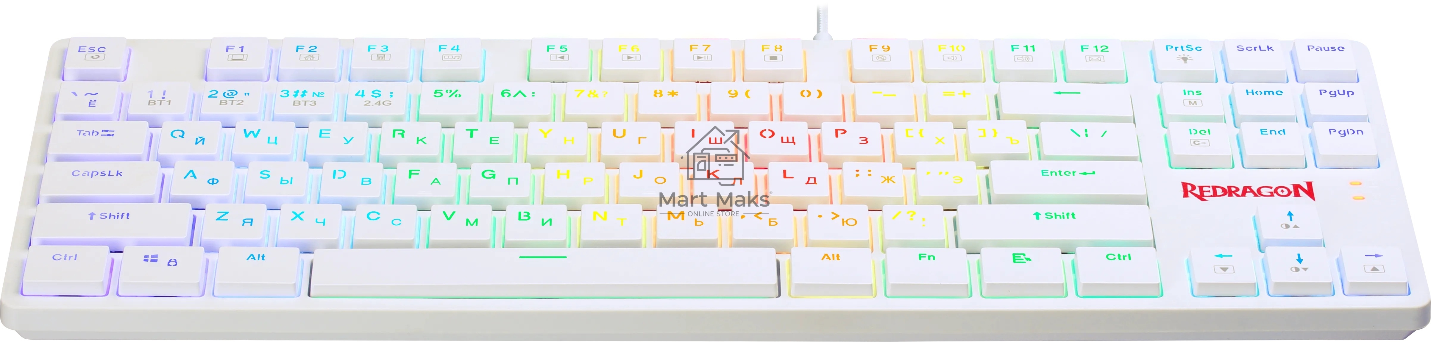 Клавиатура Redragon Anubis беспроводная, USB, Bluetooth/Радиоканал, белый