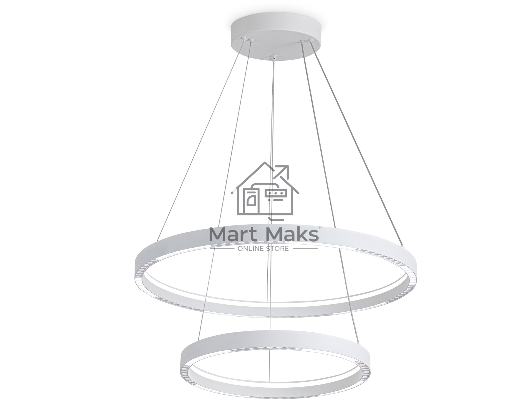 Подвесной светодиодный светильник Ambrella light FL5862/2 WH белый 45W 3000K/4200K/6400K D600/400*830 (без ПДУ)