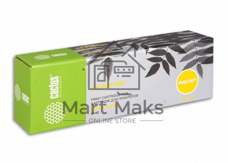 Картридж лазерный Cactus CS-PH6140Y (106R01483) желтый для Xerox 6140 (2000 стр.)