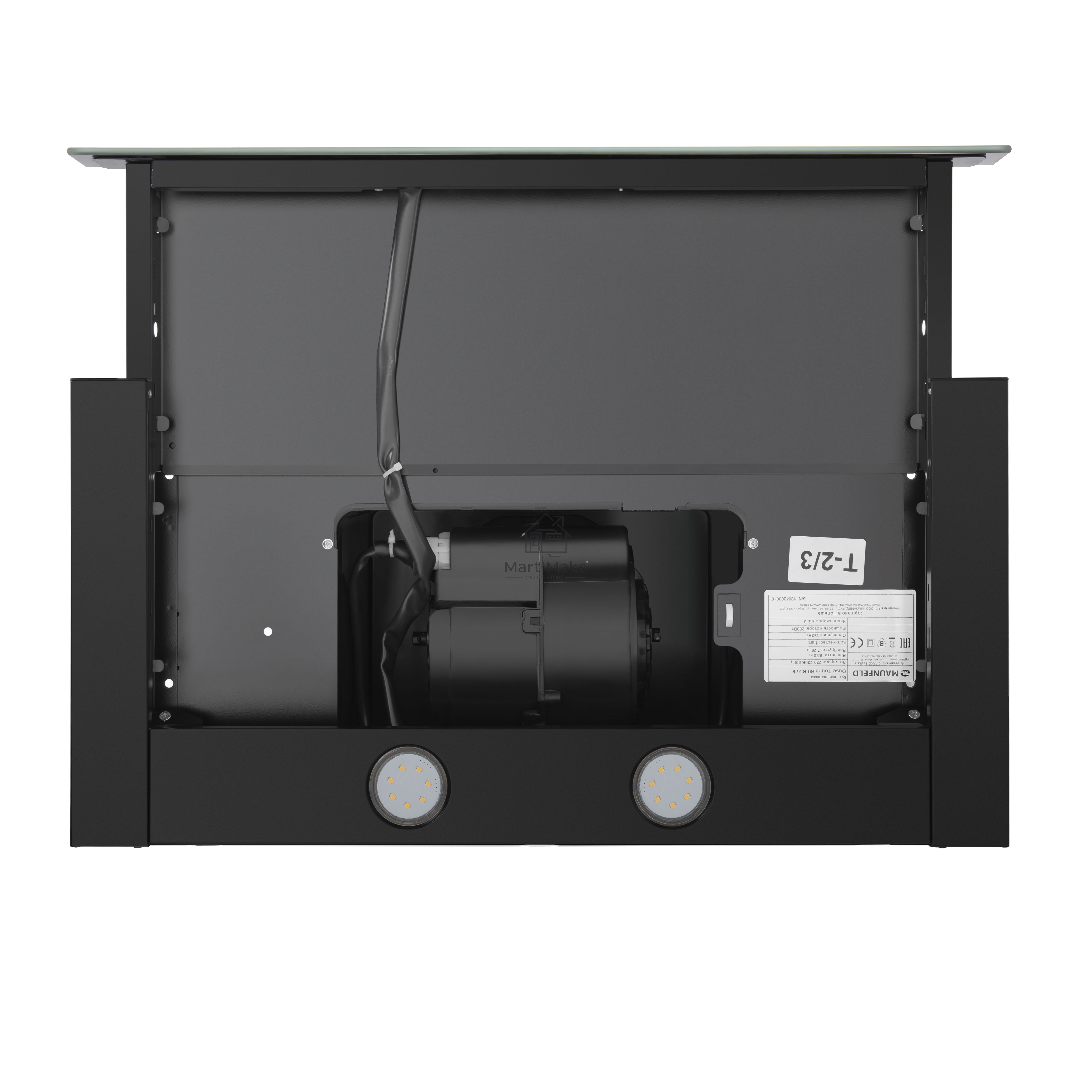 Вытяжка встраиваемая Maunfeld Ouse Touch Glass 60 черный, 60 см, 750 куб. м/ч, 48 дБ