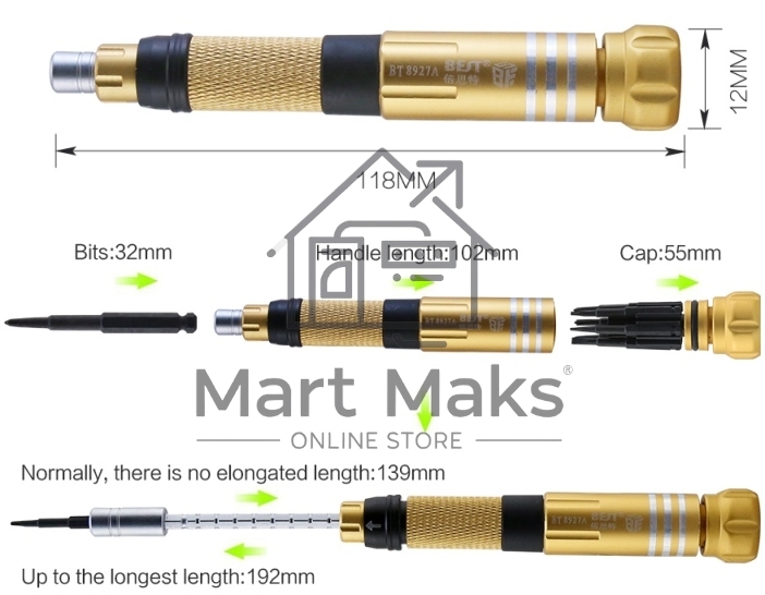 Отвертка со сменными насадками Best BST-8927A
