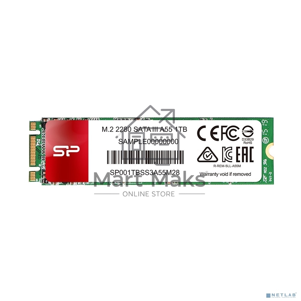 Накопитель SSD Silicon Power A55, 128GB, M.2 2280, SATA III, R/W 460/360