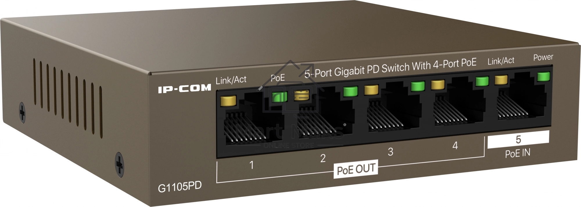 Гигабитный коммутатор IP-COM G1105PD-5-портовый PD с 4 портами PoE