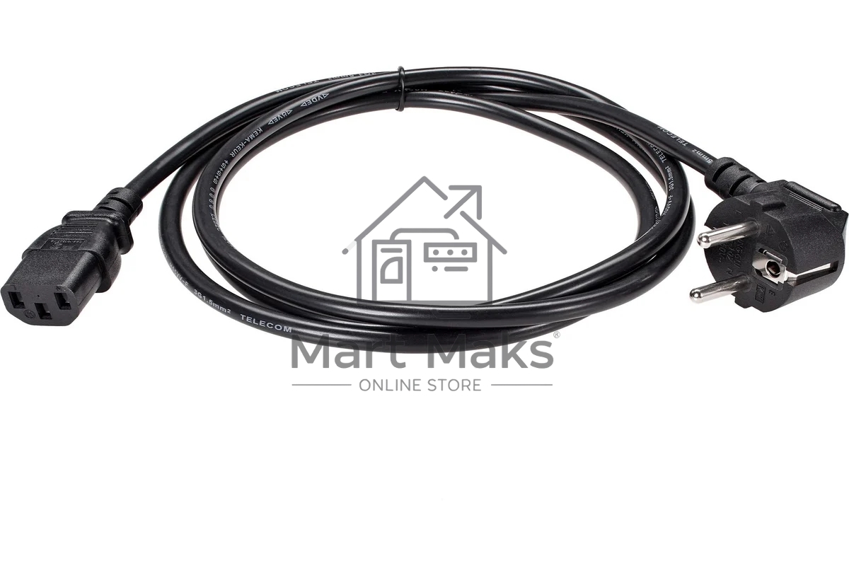 Кабель комп - розетка 220V EU (угловой) 3GX1,5mm2, 1,8m, медь, Telecom