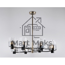 Люстра Ambrella light LH57043/8 BK/DBS/SM черный/темная латунь/дымчатый E14/8 max 40W D830*710