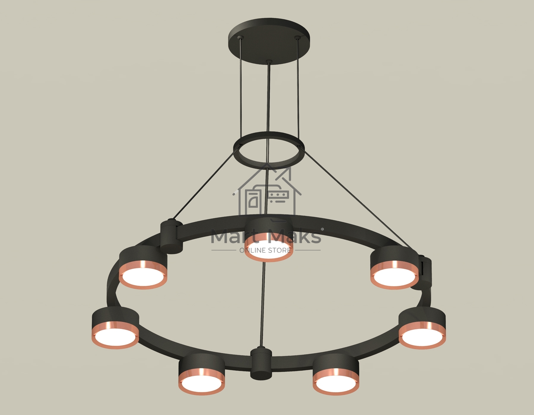 Светильник Ambrella light XR92051503/7 SBK/PPG черный песок/золото розовое полированное GX53 (A9205, C9238, N8126)