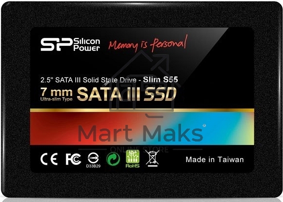 Накопитель SSD SiliconPower Slim S55, 240Gb, SATA, 2.5