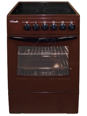 Плита электрическая Лысьва EF4002MK00 коричневый, конфорок 4 электрических, духовка 57 л, 50 см x 84 см x 60 см