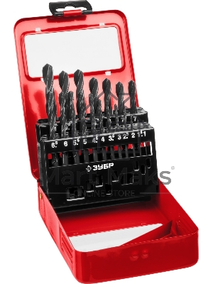 Набор сверл по металлу Зубр Мастер 29605-H19 19шт d=1-10мм быстр.реж.сталь