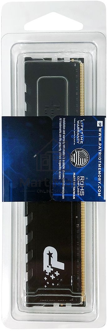 Оперативная память Patriot Signature Premium, DDR4, 16GB (1x16 GB), 3200 MHz, CL22, DIMM, радиатор, черный
