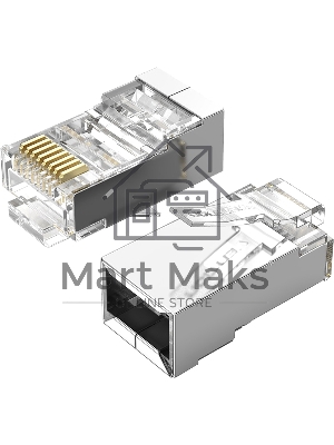 Коннектор Vention RJ45 (8p8c), FTP, cat. 6, под витую пару, экранированный (50шт.)