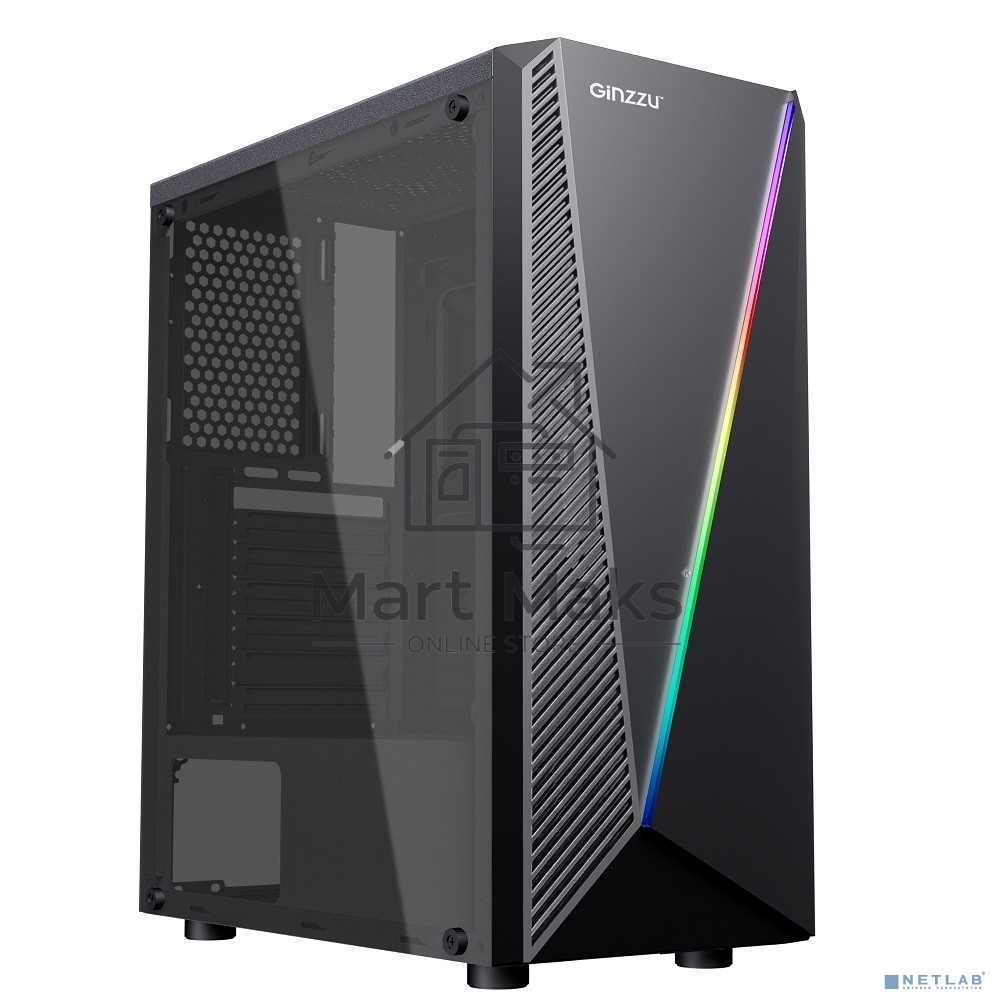 Компьютерный корпус Ginzzu SL150 панель с RGb подсветкой