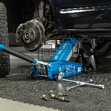 Домкрат гидравлический подкатной Stels 3 т, 120-450 мм, быстрый подъем, проф.