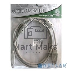 Кабель BuroКабель USB2.0 USB2.0-AM/BM-1.8M-MG A(m)/B(m) (1.8м) феррит.кольца(USB2.0-AM/BM-1.8M-MG)