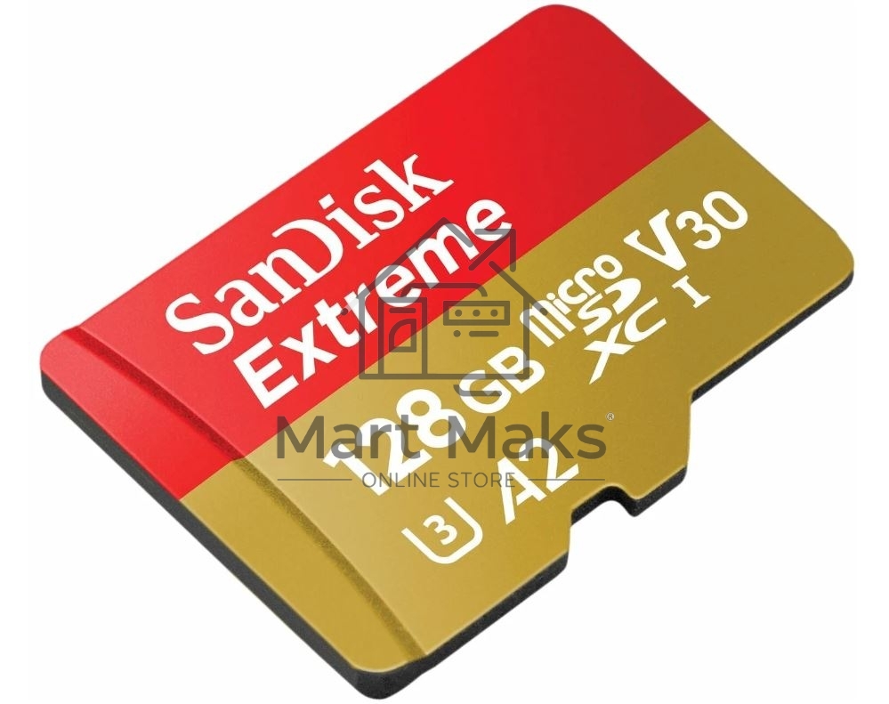 Флеш карта microSD 128GB SanDisk microSDXC Class 10 UHS-I A2 C10 V30 U3 Extreme 190MB/s