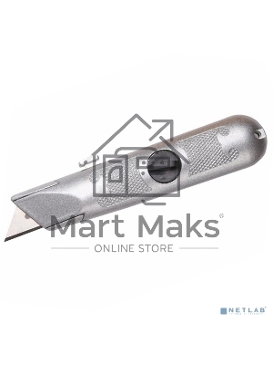 Нож с трапециевидным выдвижным лезвием Rexant 12-4908, винтовой фиксатор лезвия