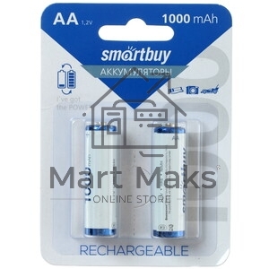 Аккумулятор Smartbuy AA/2BL 1000 mAh (24/240) (SBBR-2A02BL1000) (2шт. в уп-ке)