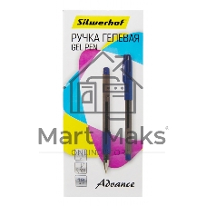 Ручка гелевая Silwerhof Advance (026182-01), d=0.5мм, синие чернила, сменный стержень, линия 0.3мм, резиновая манжета