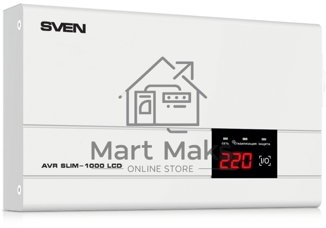 Стабилизатор напряжения SVEN AVR SLIM-1000 LCD