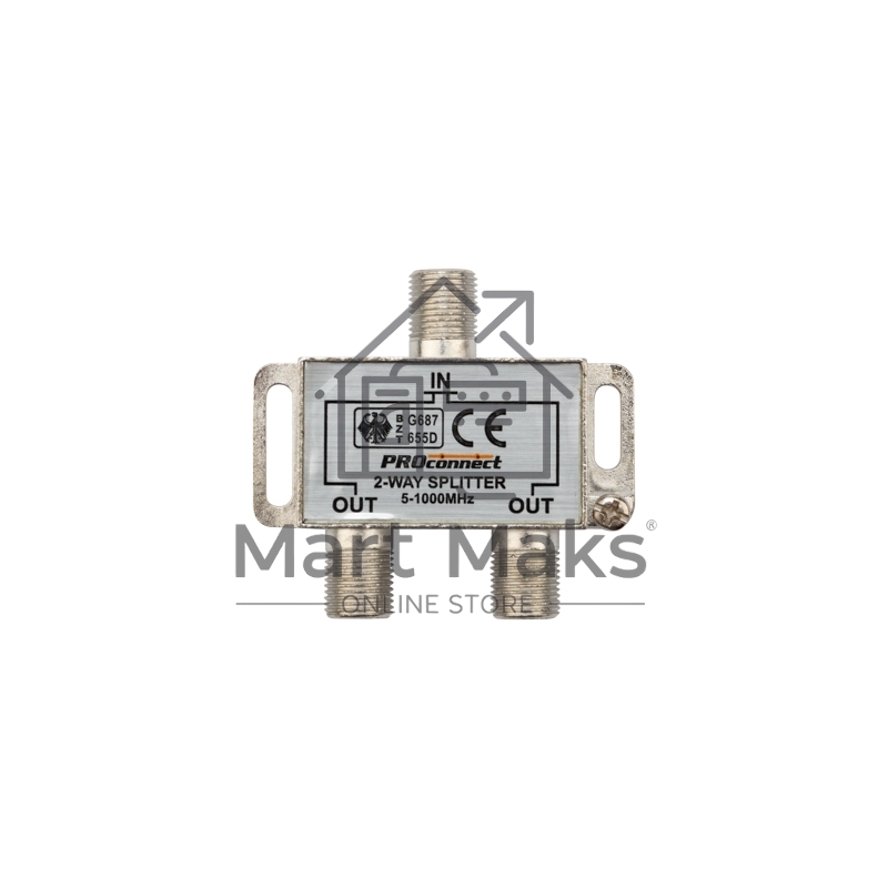 Делитель ТВ х 2 под F разъём 5-1000 МГц 05-6021 PROconnect