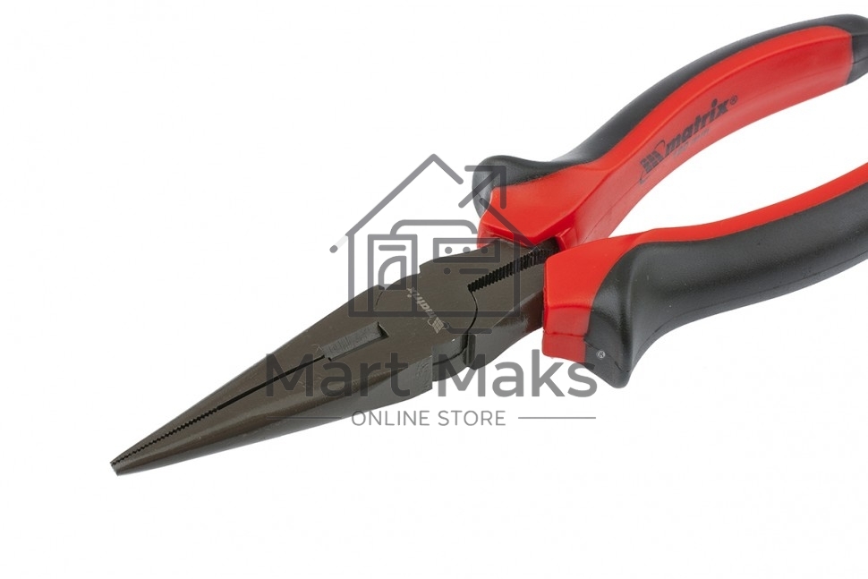 Длинногубцы Black Nickel, 180 мм, прямые, двухкомпонентные рукоятки Matrix