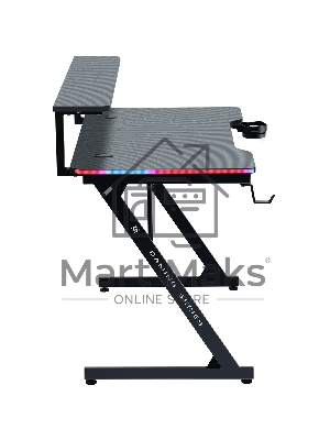 Стол игровой Defender Adamant полка,подвесы,черный,МДФ,RGB