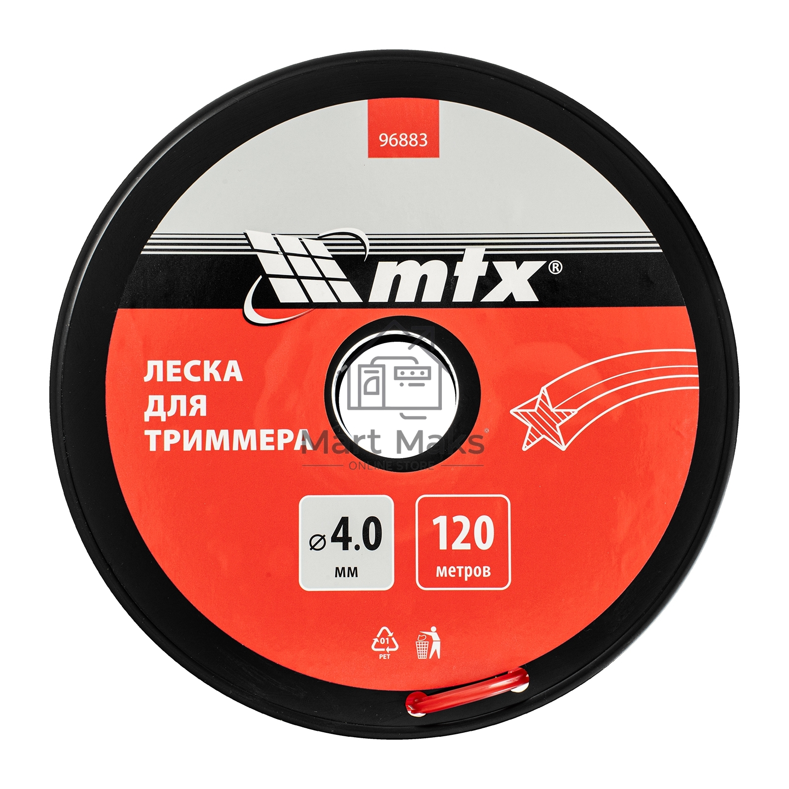 Леска для триммера звезда 4,0 мм х 120 м, на катушке MTX