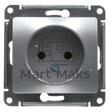 Механизм розетки 1-м СП Glossa 16А IP20 без заземл. алюм. SchE GSL000341