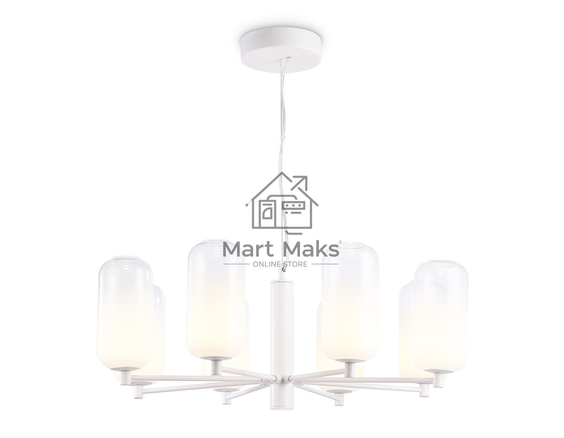 Подвесной светодиодный светильник Ambrella light LH11109/8 WH/FR белый/белый матовый 28W 3000K D720*280