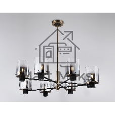 Люстра Ambrella light LH57043/8 BK/DBS/SM черный/темная латунь/дымчатый E14/8 max 40W D830*710