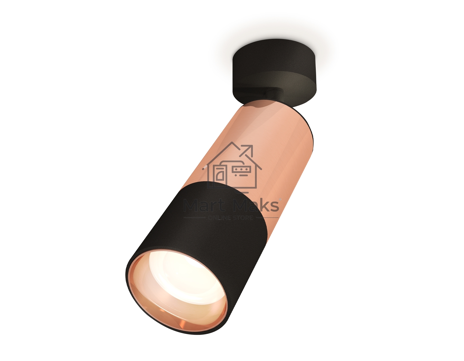Комплект поворотного светильника Ambrella light XM6302001 SBK/PPG черный песок/золото розовое полированное MR16 GU5.3
