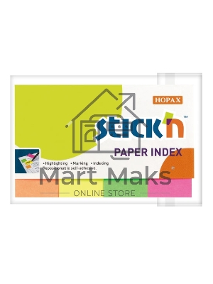 Закладки самоклеящиеся, индексы бумажные Hopax 21205 20x50мм, 4 цвета в упаковке, 50 листов
