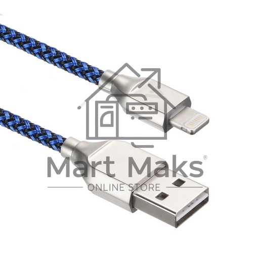 Кабель USB ACD-Titan Lightning ~ USB-A Нейлон, 1м, сине-черный (ACD-U927-P5L)