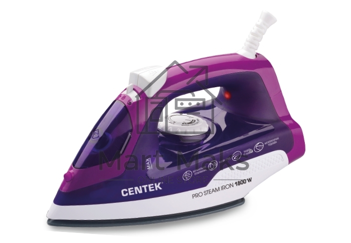 Утюг Centek CT-2348 VIOLET (фиолет) 1600Вт, КЕРАМИЧЕСКАЯ подошва, паровой удар, самоочистка, 200мл