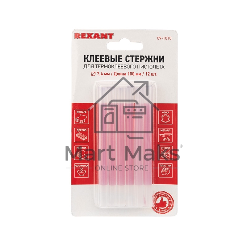 Клеевые стержни Rexant, Ø7 мм, 100 мм, прозрачные, 12 шт., блистер