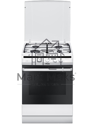 Плита газовая Hansa FCGW61000 белый, конфорок 4 шт, духовка 58 л, 60 см x 85 см x 60 см