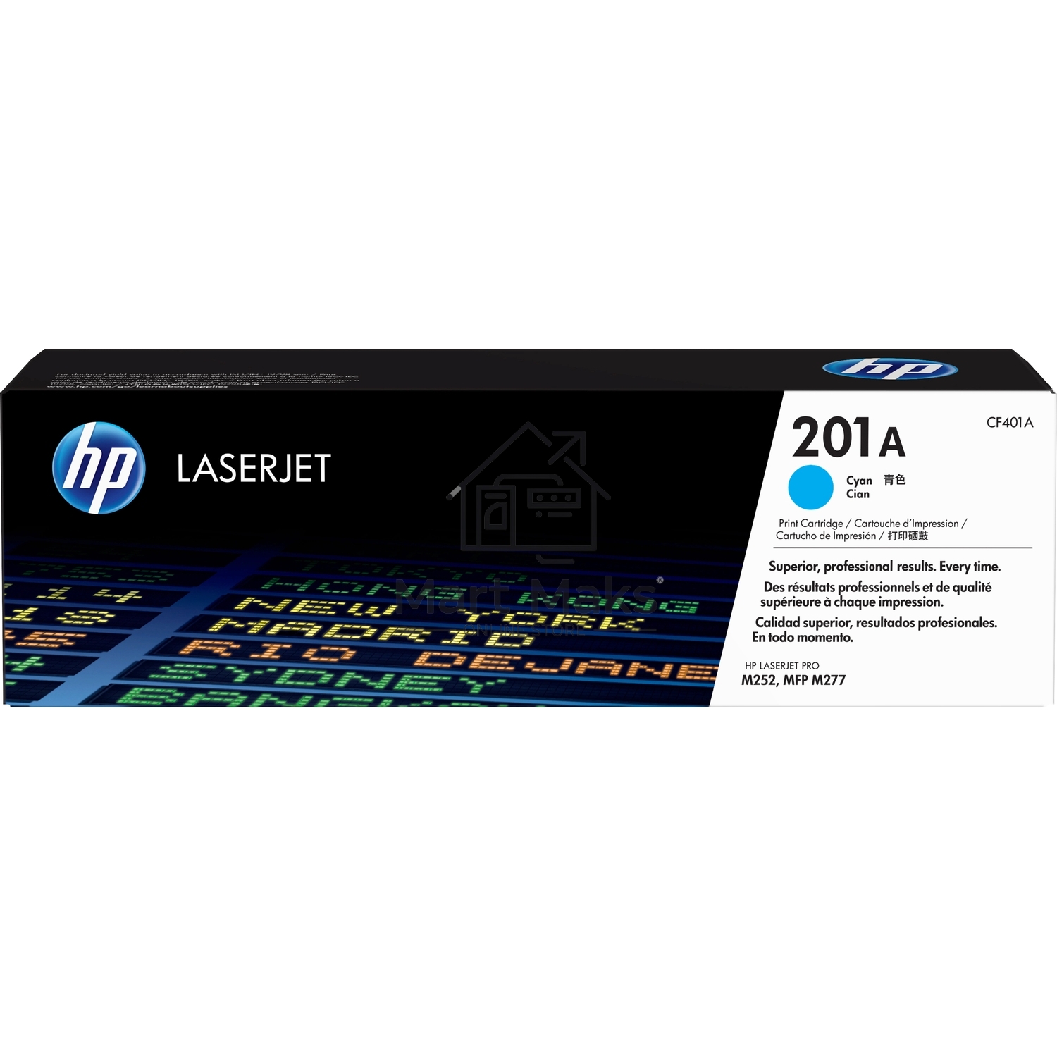 Тонер Картридж HP 201A CF401A голубой для HP CLJ Pro M252/M277 (1400стр.)
