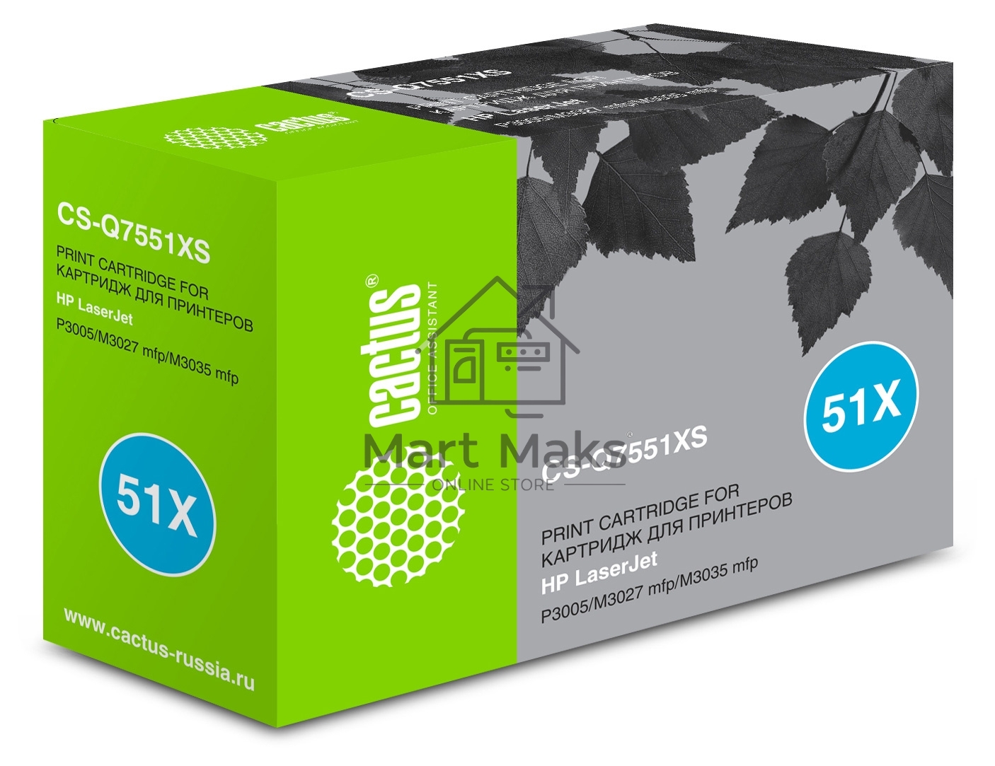 Картридж лазерный Cactus CS-Q7551XS черный (13000 стр.) для HP Laser Jet P3005/M3027/M3035