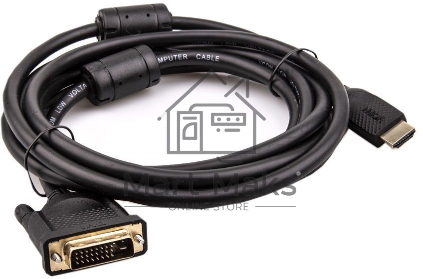 Кабель HDMI AM/DVI(24+1)M, 3м, CU, 1080P@60Hz, 2F, VCOM <CG484GD-3M>