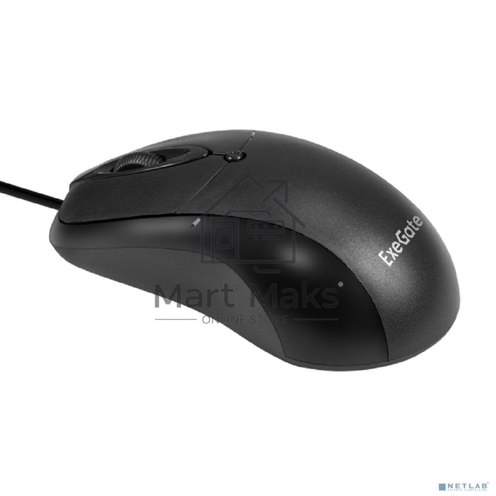 Мышь проводная ExeGate Professional Standard B100 черный, 1000 dpi, USB, кнопки - 3