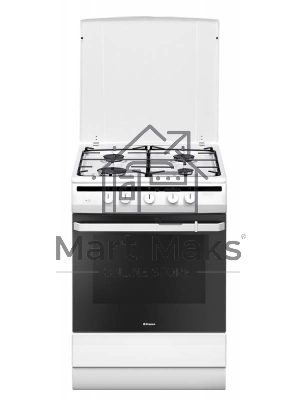 Плита газовая Hansa FCGW61000 белый, конфорок 4 шт, духовка 58 л, 60 см x 85 см x 60 см