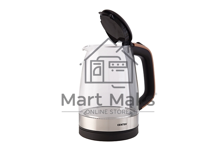 Чайник Centek CT-0065 <Beige> стекло, 1.7л 2200Вт, LED-подсветка, мерная шкала, защита от вкл б/воды