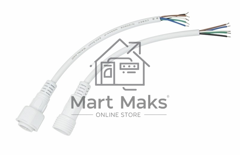 Соединительный кабель (5pin) герметичный (IP67) 5х0.5мм² белый Rexant