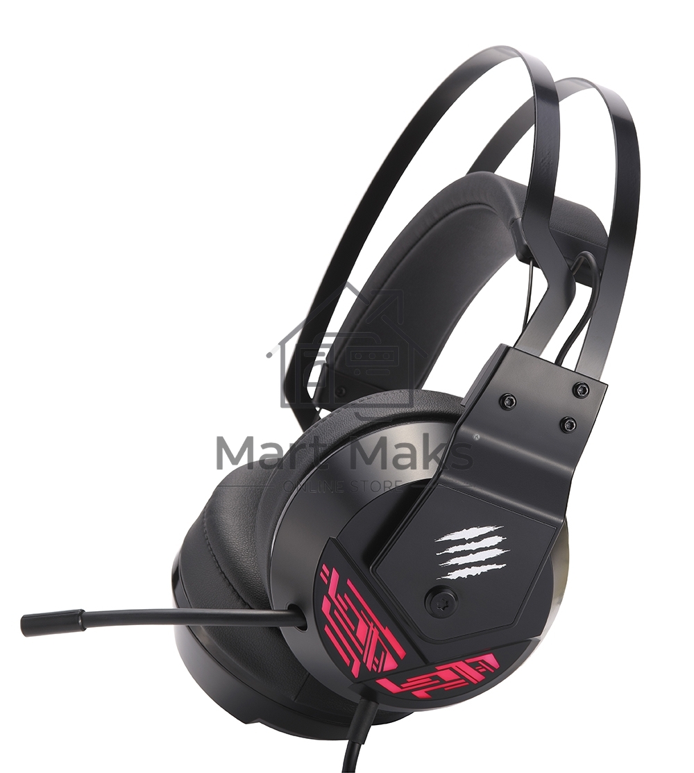 Игровые наушники чёрные Mad Catz F.R.E.Q. 4 (7.1, USB, RGB подсветка, 50 мм неодимовые магниты, 32 Ом, 20 ~ 20000 Гц, микрофон)