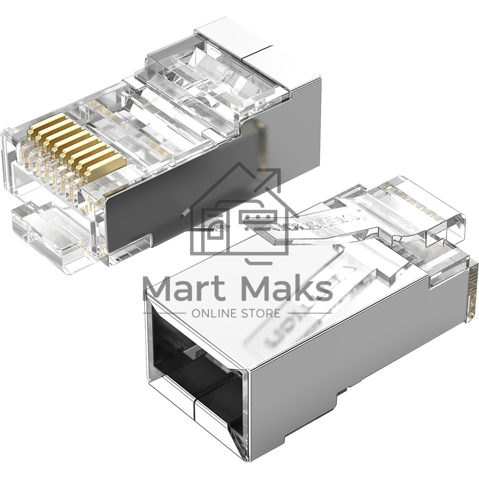 Коннектор Vention RJ45 (8p8c), FTP cat. 5e, под витую пару, экранированный (10шт.)