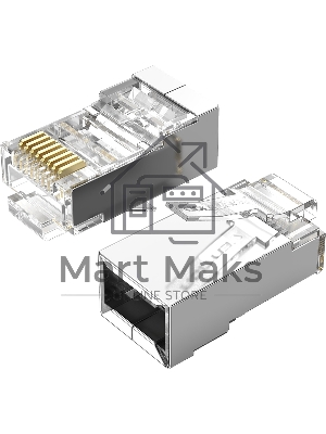 Коннектор Vention RJ45 (8p8c), FTP cat. 5e, под витую пару, экранированный (10шт.)