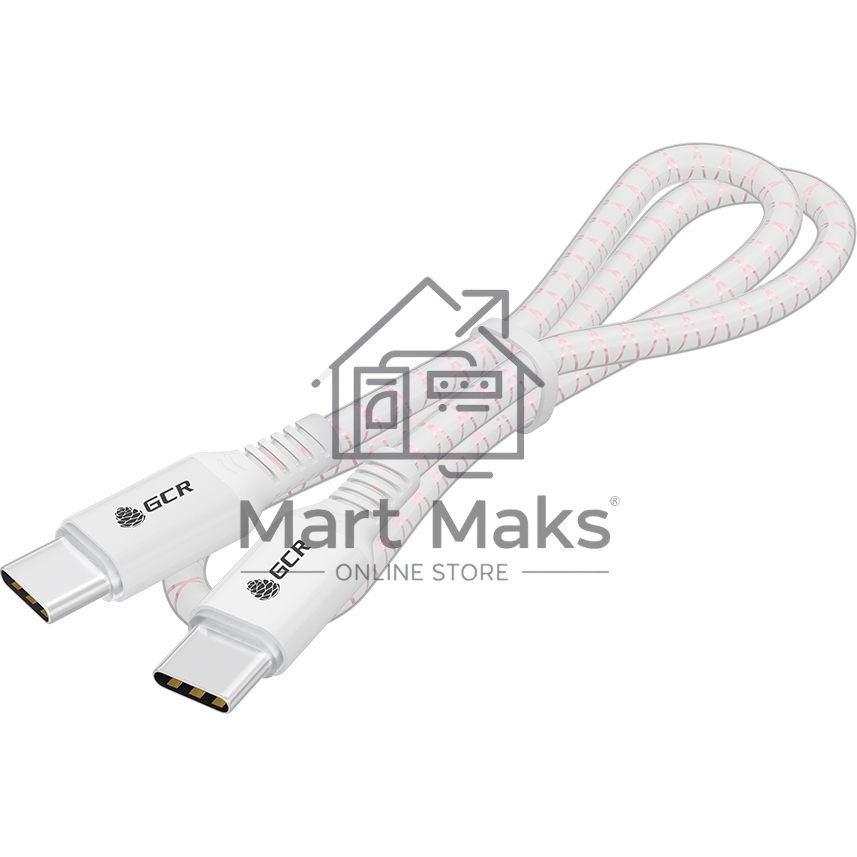Кабель Greenconnect GCR-54534 1.0m Type C-C POWER DELIVERY 18 W, бело-розовый, AL case белый, белый ПВХ
