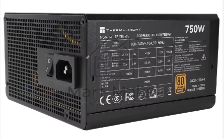 Блок питания Thermalright TR-TB750S, 750W 80 PLUS Bronze, (ATX, 3, PCIe 5.0, Non-modular, 1x24(20+4)pin 550mm, 1xCPU*2 8(4+4)pin 600+150mm, 1xPCIe*2 8(6+2)pin 500+150mm, 1x12VHPWR PCIe 5.0 12+4pin 600mm, 1xSATA*3+MOLEX4pin*1 400+150+150+150mm, 1xSATA*2+MO