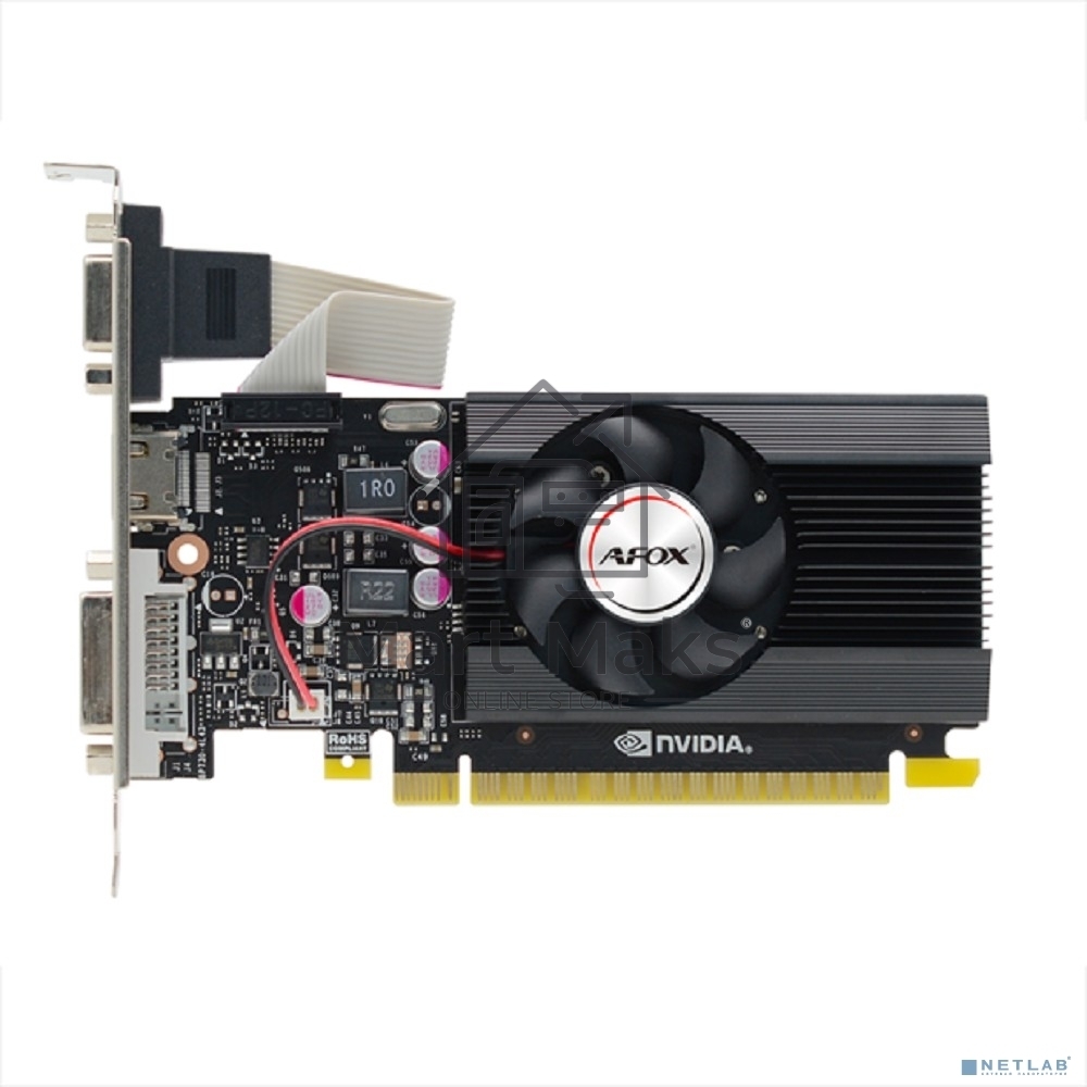 Видеокарта Afox GeForce GT710 4GB DDR3 64BIT DVI HDMI VGA LP SINGLE FAN (AF710-4096D3L7-V1) RTL