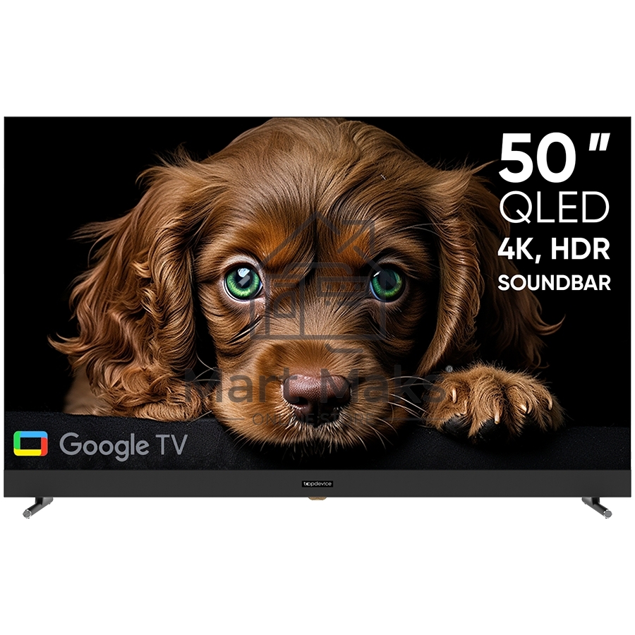 Телевизор Topdevice 50'' TDTV50DQ08U черный VA-QLED UHD 60Hz Smart 2/16Гб